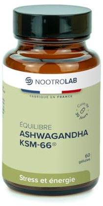 Ashwagandha BIO KSM-66® – Extrait Breveté Full Spectrum – 1200 mg – Gestion du Stress, Sommeil, Vitalité, Fertilité – Régulation du Cortisol – Nootrolab®