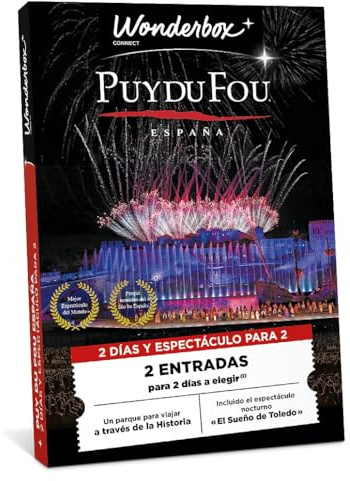 Wonderbox Connect - Caja Regalo - PUY du FOU España - 2 días y espectáculo - 2 entradas para 2 días a Elegir para el Parque + espectáculo Nocturno El sueño de Toledo - Válido Durante 27 Meses