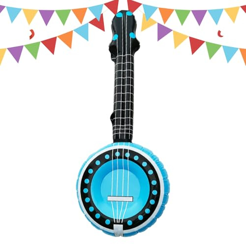 Rrlihjgu Aufblasbare Instrumente – Banjo-Szenendekoration, aufblasbares Musikinstrument – für Aktivitäten im Freien, am Strand, im Garten, im Spielzimmer und für den Kindergarten