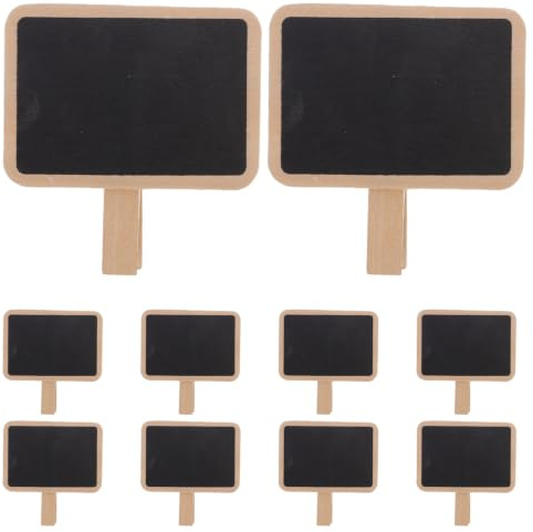 SHINEOFI 40 Pièces Mini Ardoises en Bois à Écrire avec Pinces | Étiquettes Ardoise Réutilisables pour Décoration de Table, Mariage, Anniversaire, Buffet, Fête, Plantes et DIY