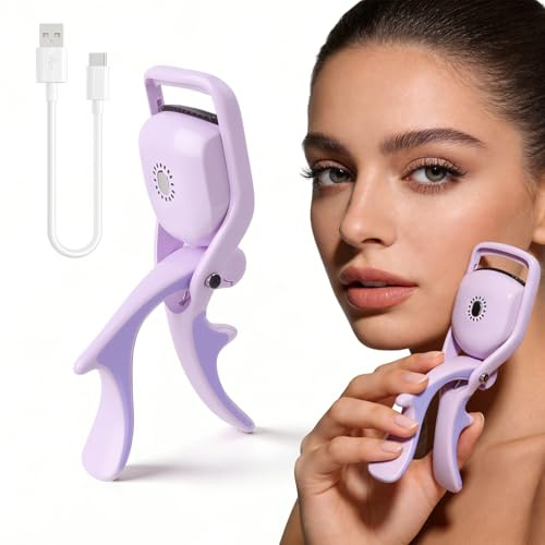 Wimpernzange Beheizbar, Heated Eyelash Curler, Heated Lash Curler, – Natürliche 24h-Krausung, Gewölbtes Design passend zur Augenform, Tragbar Mit Type-C Aufladung