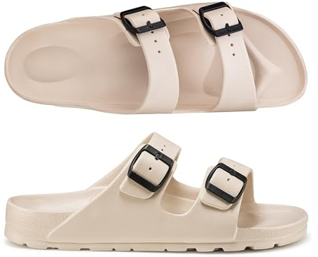 ESTRO Ciabatte Uomo Estive Mare - Sandali Donna Gomma Ciabatte Uomo Gomma Sandali Plastica Donna B15 (39 EU, Beige)