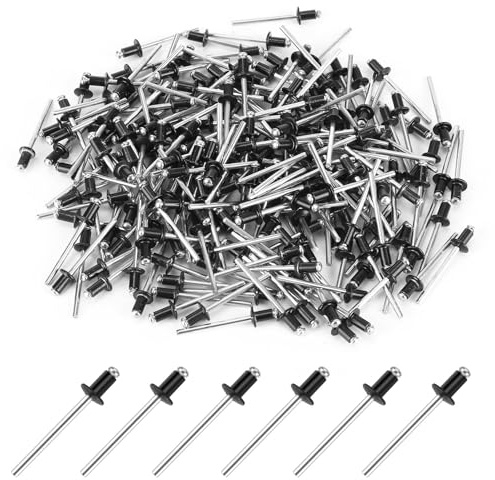 Zynthor 200Pcs Black Blind Rivets, 4.8 x 16mm Aluminium Pop Rivets | Corrosion Resistant Rivet Fasteners with Aluminium Mandrel for DIY, Workshop, Automotive, Solar and Machinery Repairs