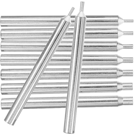 POPETPOP Set 7 Pezzi Utensile per Lucidatura Gioielli Bastoncino di Macinazione in Metallo Argento, Misura da 1.5mm a 4.5mm, per Controllo e Stabilità nella Lavorazione