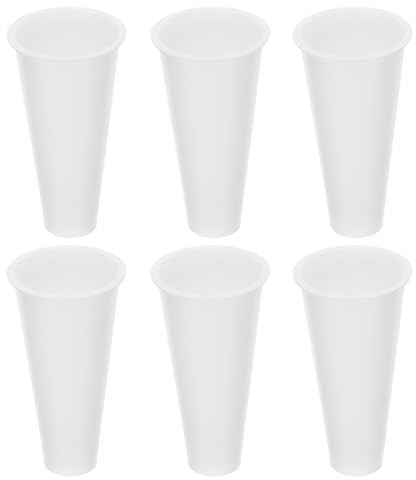 Artibetter Juego de 6 Cubos para Flores de Cementerio en Plástico Blanco Diseño Cónico y Base Ancha para Adorno de Tumbas y Resistencia a Condiciones Ambientales