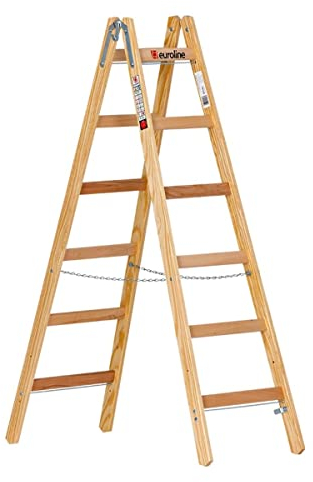 Euro Line en bois de la Large-échelle double 10504 échelons avec 2 x 6 échelons Comfort 1050406