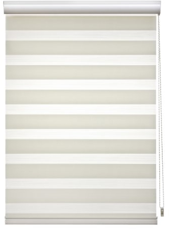 JalousieCrew Doppelrollo mit Blende Farbe Natur, beige melliert - Breite 60 bis 140 cm Länge 160 cm und 220 cm - Duo - Rollo (90 x 220 cm)
