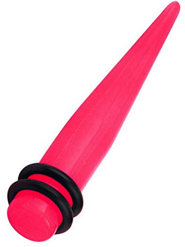 Piersando Dehnungsstab Ohr Piercing Dehnstift Dehner Ohrdehner Dehnstab Flesh Tunnel Plug Expander Taper Stab Glow in The Dark 10mm Pink
