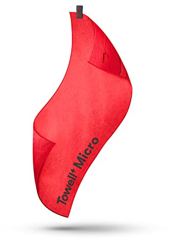 STRYVE Gym Towell+ Micro 105 x 42,5 cm Power Red, Mikrofaser Sporthandtuch mit antirutsch, Das funktionale Fitnessstudio Handtuch