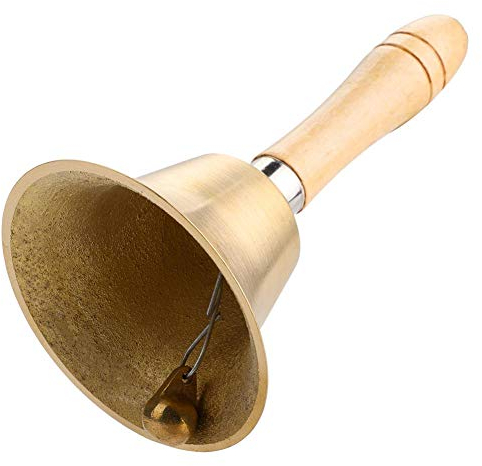 Drfeify Cloche à Main en Bois, 8CM Cloche à Main d'hôtel de dîner de réception de l'école