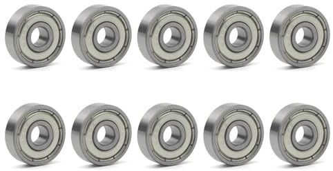 Unxuey 6x19x6 mm Stahl Rillenkugellager Modell 626ZZ Longboard-Lager Packung mit 10 Stück
