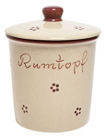 Steinzeug-Schmitt Rumtopf Rubin ohne Henkel (Inhalt 5 Ltr. - Rote Blümchen)