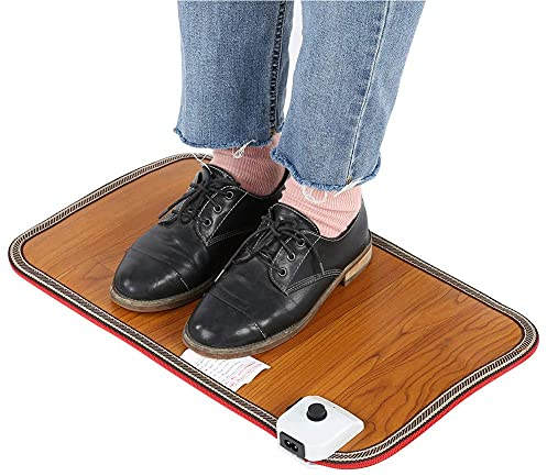 Scaldapiedi per donna e uomo, tappetino riscaldante per piedi elettrici, scaldapiedi per termostato riscaldatore invernale per ufficio a casa e altro ancora(EU)