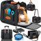 Lovpet® Hundebox Hundetasche Transportbox 2in1 Hunde & Katzentasche Hundetransportbox inkl. Pet-Kissen + 3X Beutelrollen + Napf 44x31 x 36 m Transporttasche für Haustiere, Haustiertransportbox