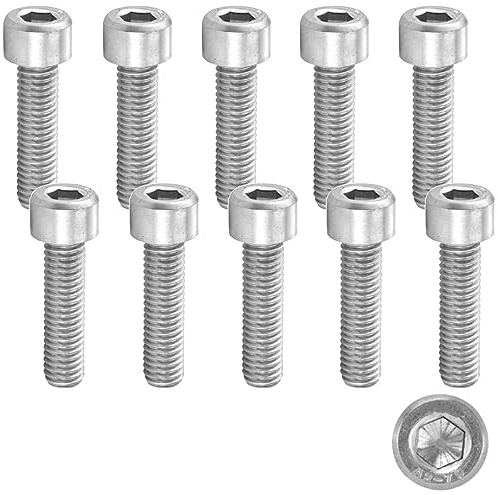 cyclingcolors 10 x Zylinderschrauben Edelstahl A2 mit Innensechskant DIN 912 ISO 4762 metrisches Gewinde, M10 x 25 mm (Gewindelänge 25 mm)