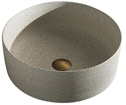 Lavabo sobre Encimera Fregadero de baño de 15,7 Pulgadas, Lavabo de tocador de Porcelana con encimera Redonda, Lavabo de Arte for el balcón del baño del hogar Baño Pila de Lavar (Color : A)