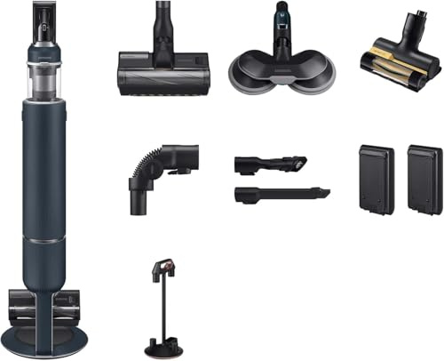 Samsung Bespoke Jet Plus Akku+ Wet & Clean Akku-Staubsauger, Teleskopierbar, All-in-one Clean Station, Inkl. Ersatz-Akku und Zubehör, Midnight Blue, VS20B95B73B/WD, 210 W