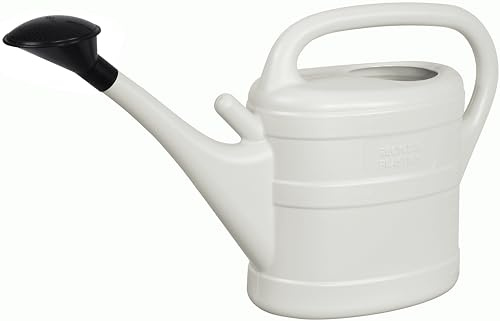 Annaffiatoio da giardino colorato da 10 litri con doccetta (grigio chiaro)