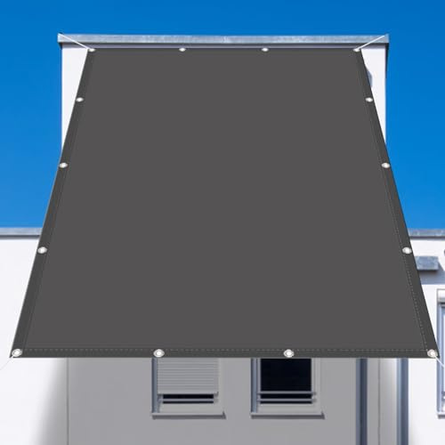 Voile d'ombrage avec Oeillets et Cordons 3.6 x 5.6 m Filet dombrage Rectangle Oxford Polyester imperméable pour Piscine, Camping, Pergola, Anthracite
