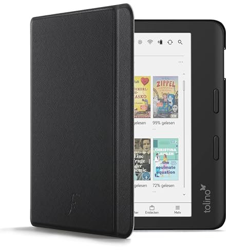 Forefront Cases Hülle für Tolino Vision Color (Modell: 2024) - Schwarz - Dünn und Leicht, Smart Auto Schlaf/Wach Schutz-Hülle (Tasche) für Tolino Vision Color (Colour)