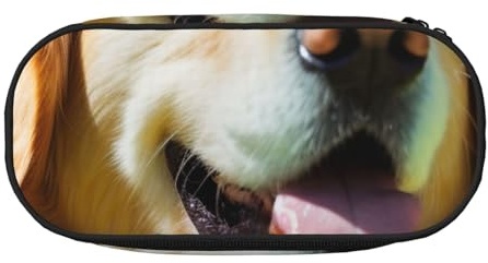 BNVSADC Golden Retriever Federmäppchen mit Hundemotiv, mit doppeltem Reißverschluss, Stifteetui, Tasche, Halter, Büro, Schule, Organizer, Schreibwarentasche für Studenten, Teenager, Jungen, Mädchen,