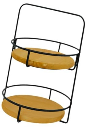 Gralara Supporto per Torta a Due Piani in Metallo, Pratico, per Dolci, pasticcini, Cupcake, per Feste del tè, Decorativo, Rosso Marrone