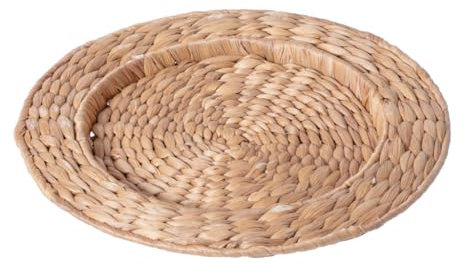 Water Hyacinth Charger Plate Table Mats Natural Woven Place Mats for Table Breakfast Bar Dinner Table Setting (2)
