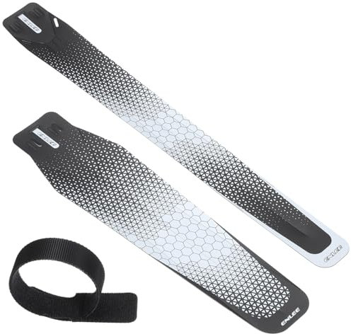 sourcing map 2 guardabarros plegables para bicicleta de montaña, delanteros y traseros con 4 correas, ligeros, se adaptan a bicicletas plegables, MTB, bicicleta de carretera, estilo diamante