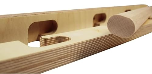 Klimmzugstange für Tür bis zu 145 cm - Verstärkt - Holz - 5-fach verstellbar - Robuste, einfach zu montierendeund verstellbare Klemmstange Türrahmen - Pull Up Bar