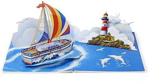 CUTPOPUP Kreuzfahrtschiff Geburtstagskarten für Männer, Geburtstagskarte Mann, Vatertag Karte, Geburtstags-Pop-Up-Karte, 3D-Grußkarte, Schönen Vatertag (Cruise Ship) US8-SD247DE