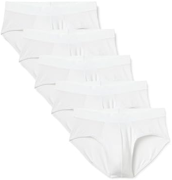 Amazon Essentials Men's Super-Soft Modal Fabric Brief, Pack of 5, White, M