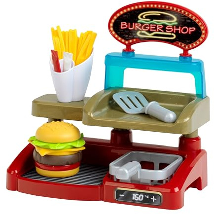 Theo Klein 7336 Burger Station Kreatives Spielset mit Burger, Pommes, Ketchup & Fritteusenkorb Spielzeug für Kinder ab 3 Jahren