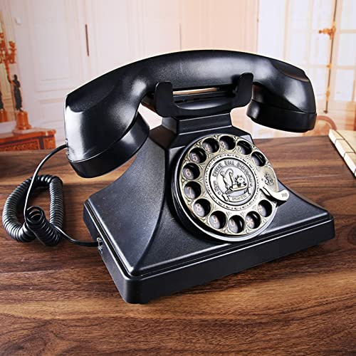 JYBNBBE Teléfono Fijo Retro, teléfono con Cable y dial Giratorio, teléfono de Escritorio clásico Antiguo con función de remarcación, para el hogar y la Oficina.