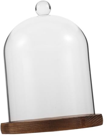 Cabilock Cloche Verre Décorative avec Socle Ancien Protection Poussière pour Fleurs Support Polyvalent pour Plantes Préservées et Bougies Accessoire Décoratif Multifonction pour Maison