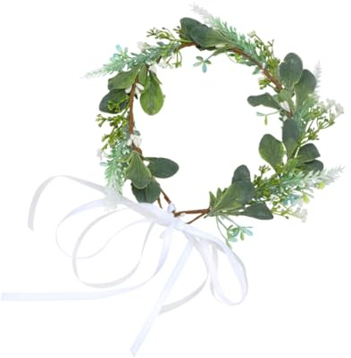 HAMPPLIES Blauer Lavendel Blumenkranz Haarschmuck Damen Leichtes Handgefertigtes Stirnband für Hochzeit Party Strandurlaub und Besondere Anlässe
