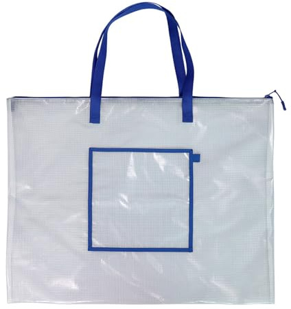 Xanorrg Borsa Per Poster Con Cerniera In Rete Poster In Plastica A Rete Da 26x20 Pollici Opere D'arte E Quaderni Schizzi La Conservazione Forniture Ufficio