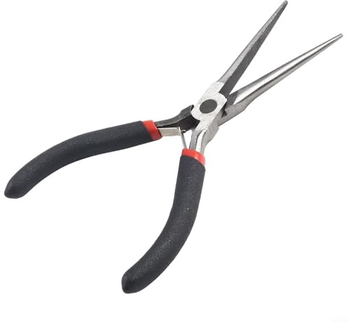 Mini alicates de punta larga de 150 mm, herramienta de corte de alambre para reparación de joyas electrónicas, alicates de punta de aguja de acero inoxidable con asas de agarre cómodo