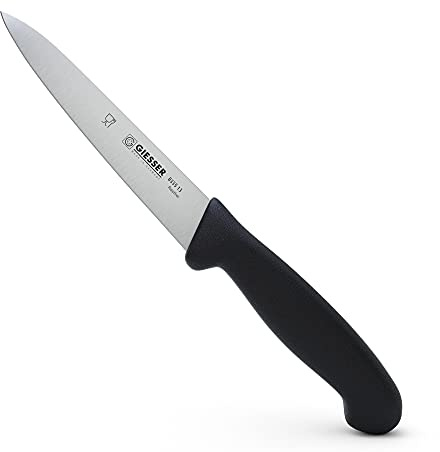 Giesser seit 1776 - Made in Germany - Allzweckmesser schwarz, Basic Black, Klinge 13 cm, rutschfest, scharfes Küchenmesser spülmaschinenfest, rostfrei, 1012170810