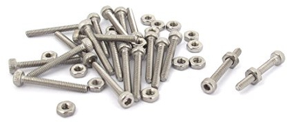 sourcing map 20stk. M2x16mm Edelstahl Hex Schlüssel Sockel Kopf Rändelkappe Schrauben Bolzen Muttern Set DE de