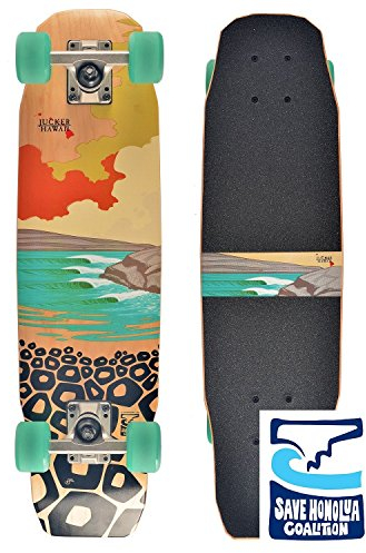 JUCKER HAWAII Skateboard PONO Kick | City Cruiser | Mini Cruiser aus Holz | Skateboard Kinder und Erwachsene| Mini Longboard | WOODYBOARD | Komplettboard