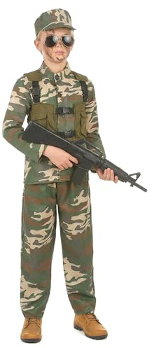 JADEO Travestimento Militare Per Bambino 7 - 9 Anni (m)