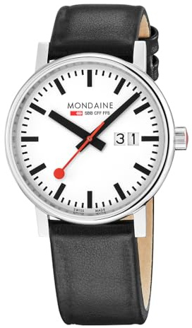 Mondaine Herren Analog Schweizer Quarzwerk Uhr mit Vegan Traubenleder Armband MSE.40210.LBV
