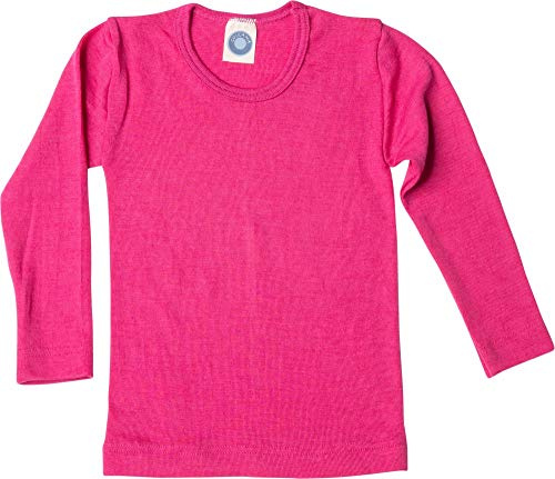 Cosilana, Kinder Unterhemd Langarm, 70% Wolle (kbT), 30% Seide (PEP-pink, 116)