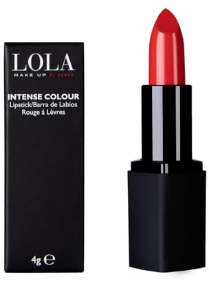 LOLA Make Up by Perse Intense Colour Lipstick – Glossy Finish, Full Coverage, Ultra-Rich Pigments, Creamy Hydrating Formula, Infused With Vitamins E & C, Vegan & Cruelty-Free – 004-Blossom Red