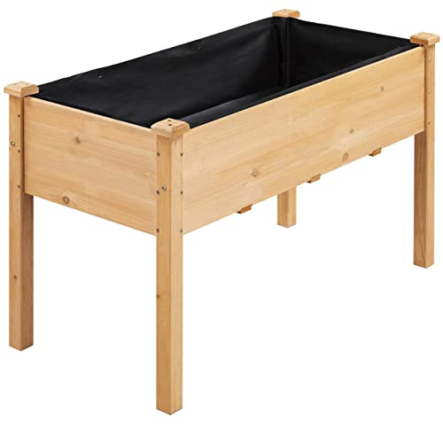 Yaheetech Hochbeet aus Holz Pflanzkasten Blumenbett, Frühbeet Bausatz für Gemüse, Kräuterbeet für Garten Balkon