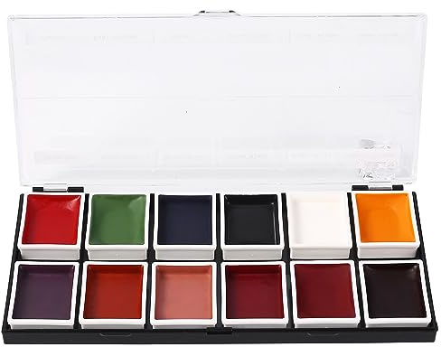 Narrative Cosmetics FX 12-Color Alcohol-Activated Makeup Palette | Waterproof SFX Face & Body Paint for Wounds, Bruises & Burns | Professional Stage, Film, Halloween & Cosplay Makeup