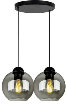 FKL DESIGN Home Deco Deckenlampe Pendellampe Hängelampe Wandlampe Tischlampe Leuchte Pendelleuchte Kugel Schwarz Grau Weiß Lampe aus Serie N100 verschiedene Varianten (N100-EZ2)
