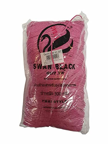 Tre Sfere il Cordoncino Swan Black Thai Rosa Rosa Lurex per confezionare Borse Artigianali e Pochette Fai da Te all' Uncinetto o con Ferri da Maglia per Realizzare i Tuoi lavori Hand Made