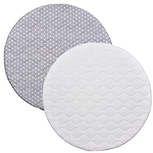 Baby Delux Laufgittermatratze Laufgittereinlage rund Matratze für Laufgitter 120 cm Grey Stars