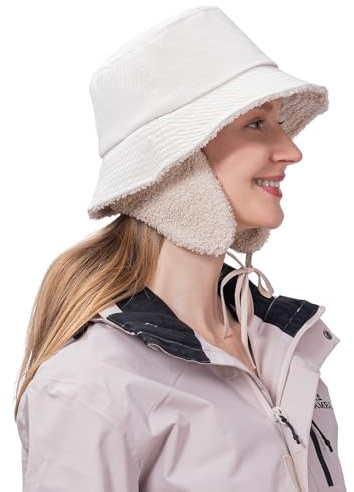 HunterBee Chapeaux de Seau imperméables d'hiver pour Femmes Filles Chapeau Chic de Pluie avec Oreillettes Dames Cloche pêcheur Casquettes de pêche